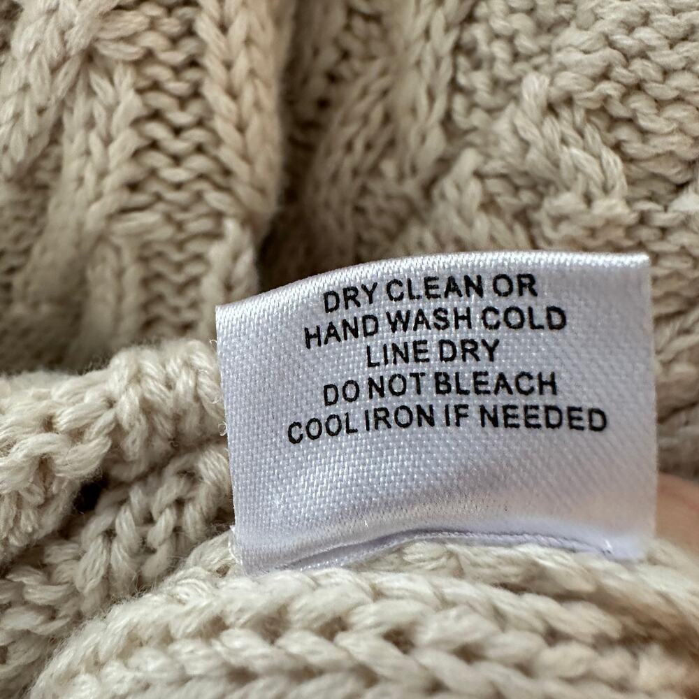 Evereve Sweater Womens XS Cable Knit Alexis Strong Shoulder Pullover Ivory - Picture 12 of 12